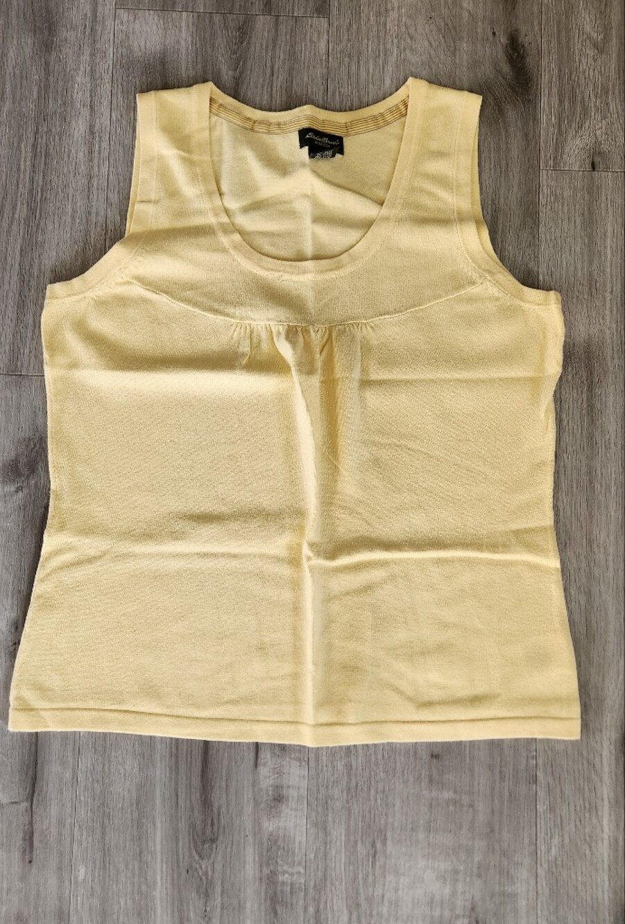 Eddie Bauer Butter Yellow Knit Sleeveless Top Medium NWOT